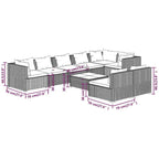 vidaXL Salon de jardin modulaire d'extérieur en résine tressée - 70 x 70 x 60,5 cm
