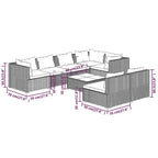 vidaXL Salon de jardin modulaire d'extérieur en résine tressée - 70 x 70 x 60,5 cm