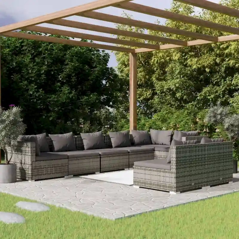 vidaXL Salon de jardin modulaire d'extérieur en résine tressée - 70 x 70 x 60,5 cm