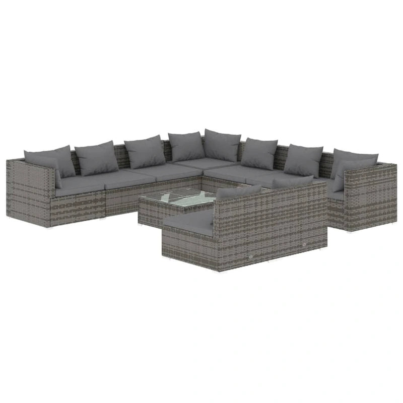 vidaXL Salon de jardin modulaire d'extérieur en résine tressée - 70 x 70 x 60,5 cm