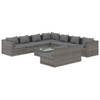vidaXL Salon de jardin modulaire d'extérieur en résine tressée - 70 x 70 x 60,5 cm