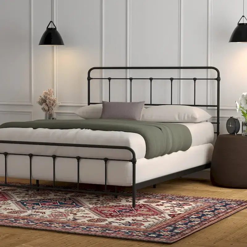  Modern Industrial Cordova Metal Bed Frame
