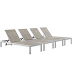 Chaises longues d'extérieur en aluminium Shore (lot de 4)