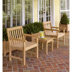 Ensemble 3 pièces classique Oxford Garden : 2 chaises et 1 table d'appoint - finition naturelle