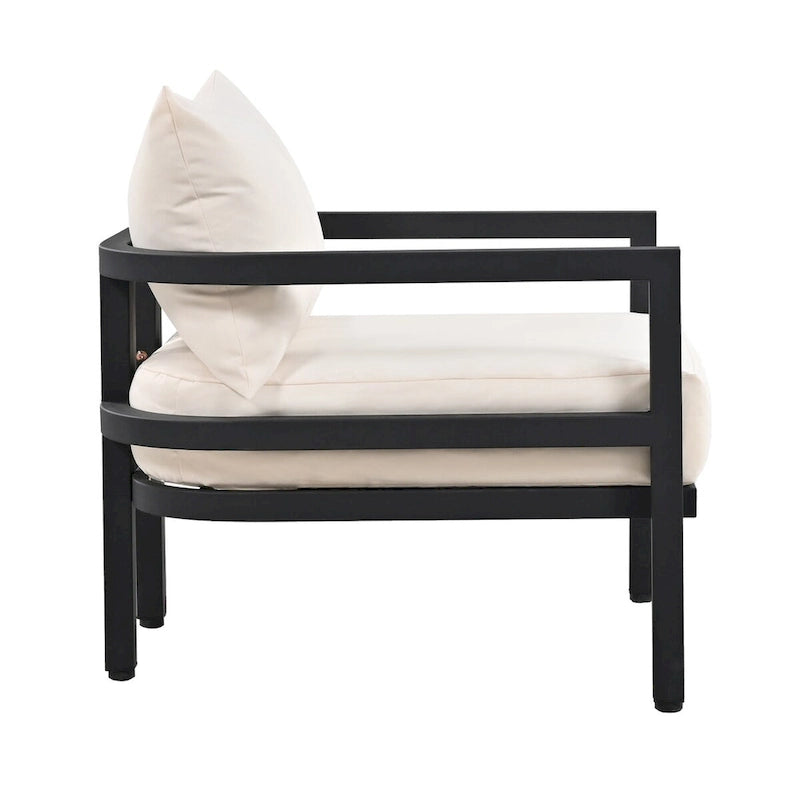 Canapé d'extérieur multipersonne en acier, imperméable, antirouille et anti-UV, adapté aux jardins et aux pelouses.