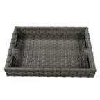 Ensemble de conversation d'extérieur 6 pièces avec pouf, coussins et petites tables d'appoint