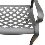 Ensemble de salle à manger d'extérieur moderne en treillis métallique en aluminium, grand ovale de 95 po, avec huit fauteuils - N/A