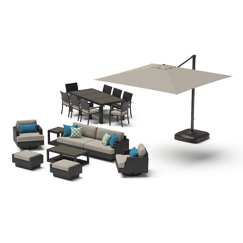 Ensemble d'extérieur Portofino Comfort 18 pièces Sunbrella « Motion Wood Estate »