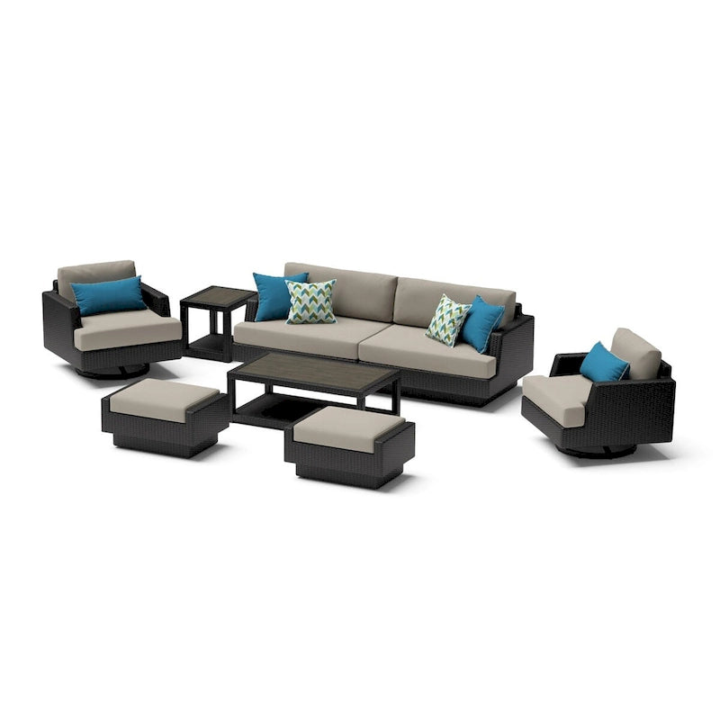 Ensemble d'extérieur Portofino Comfort 18 pièces Sunbrella « Motion Wood Estate »