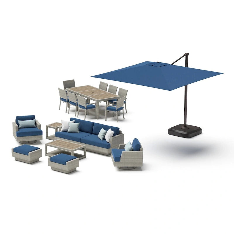 Ensemble d'extérieur Portofino Comfort 18 pièces Sunbrella « Motion Wood Estate »