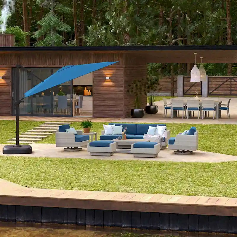 Ensemble d'extérieur Portofino Comfort 18 pièces Sunbrella « Motion Wood Estate »