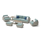 Ensemble d'extérieur Portofino Comfort 18 pièces Sunbrella « Motion Wood Estate »