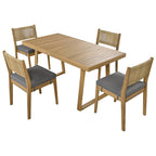 Ensemble table et chaises de salle à manger d'extérieur en bois d'acacia pour plusieurs personnes