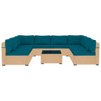 Ensemble de 9 meubles de jardin en osier UPHA avec coussins