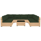 Ensemble de 9 meubles de jardin en osier UPHA avec coussins