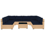 Ensemble de 9 meubles de jardin en osier UPHA avec coussins
