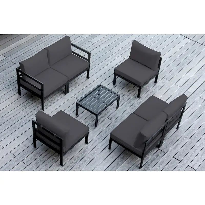 Ensemble sectionnel de 7 pièces en aluminium coussiné Ohana Outdoor – Aucun assemblage requis