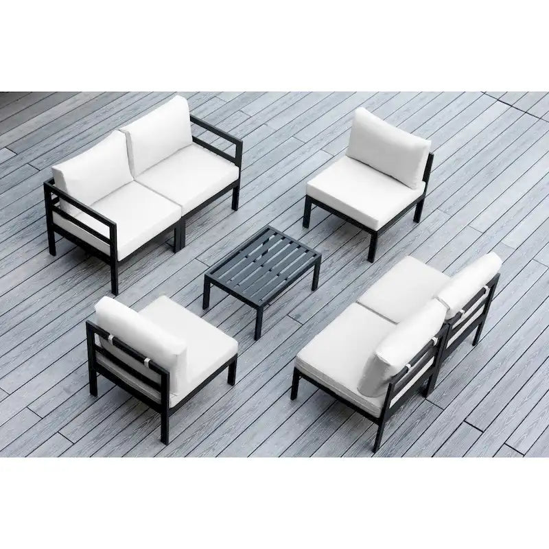Ensemble sectionnel de 7 pièces en aluminium coussiné Ohana Outdoor – Aucun assemblage requis