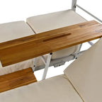 Lit de soleil double inclinable d'extérieur avec coussins