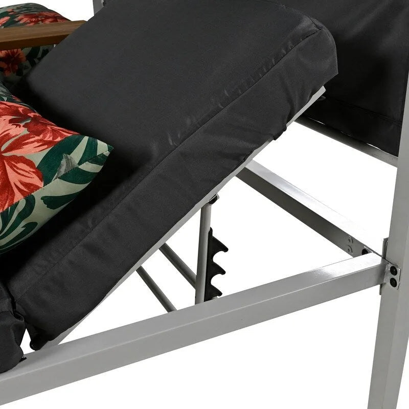 Lit de soleil double inclinable d'extérieur avec coussins