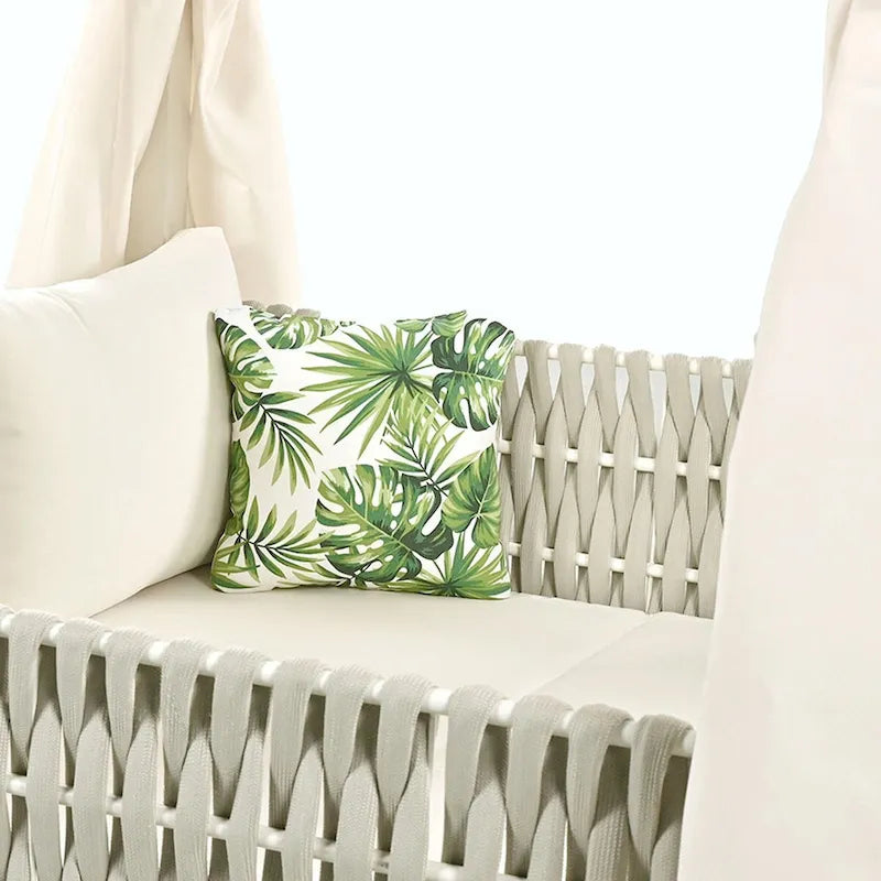 Bain de soleil extérieur avec rideaux, grand confort, adapté