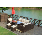 Ensemble de mobilier de jardin 7 pièces avec coffre de rangement latéral par Direct Wicker