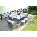 Ensemble de mobilier de jardin 7 pièces avec coffre de rangement latéral par Direct Wicker