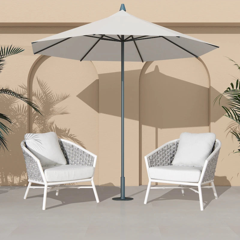 Fauteuil de patio extérieur tressé en corde Rowan 30.5 (lot de 2) avec coussins