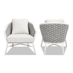 Fauteuil de patio extérieur tressé en corde Rowan 30.5 (lot de 2) avec coussins