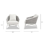 Fauteuil de patio extérieur tressé en corde Rowan 30.5 (lot de 2) avec coussins