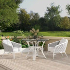 Fauteuil de patio extérieur tressé en corde Rowan 30.5 (lot de 2) avec coussins