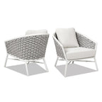 Fauteuil de patio extérieur tressé en corde Rowan 30.5 (lot de 2) avec coussins