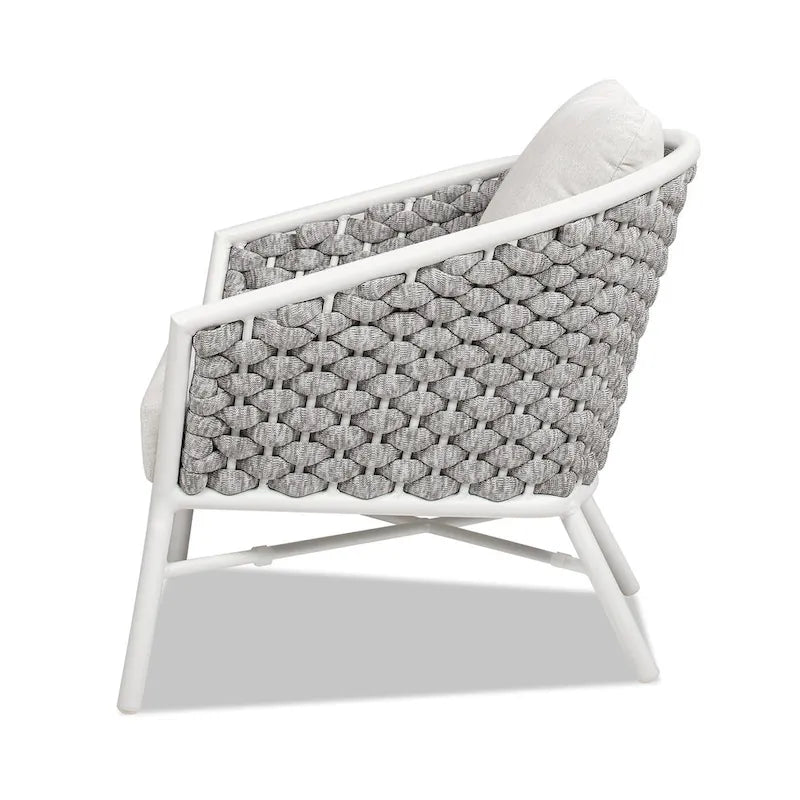 Fauteuil de patio extérieur tressé en corde Rowan 30.5 (lot de 2) avec coussins