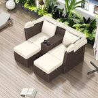 Canapé de patio extérieur avec auvent pliable