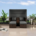 Canapé de patio extérieur avec auvent pliable