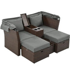 Canapé de patio extérieur avec auvent pliable