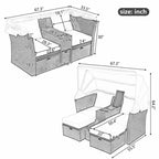 Canapé de patio extérieur avec auvent pliable