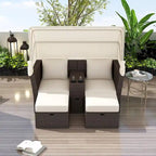 Canapé de patio extérieur avec auvent pliable