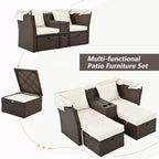 Canapé de patio extérieur avec auvent pliable