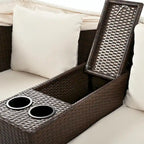 Canapé de patio extérieur avec auvent pliable