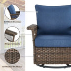 Canapé sectionnel d'extérieur Gymojoy avec fauteuil pivotant et table – Marron