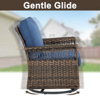 Canapé sectionnel d'extérieur Gymojoy avec fauteuil pivotant et table – Marron