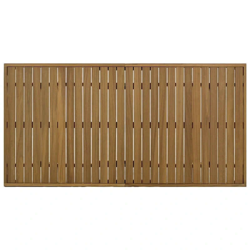 Ensemble de 5 pièces de table et chaises d'extérieur en bois d'acacia avec coussins épais