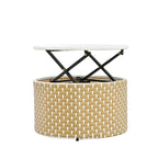 Ensemble de canapé d'angle rond d'extérieur en rotin avec lit de jour, canapé de soleil avec auvent rétractable, tissage bicolore, sièges séparés