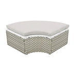 Ensemble de canapé d'angle rond d'extérieur en rotin avec lit de jour, canapé de soleil avec auvent rétractable, tissage bicolore, sièges séparés