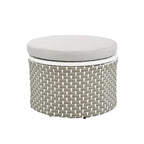 Ensemble de canapé d'angle rond d'extérieur en rotin avec lit de jour, canapé de soleil avec auvent rétractable, tissage bicolore, sièges séparés