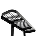 Table de pique-nique extérieure en métal déployé de qualité commerciale avec ancres – 79,75 P x 79,75 L x 28,75 H