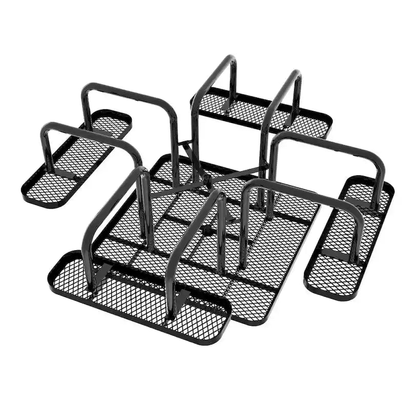 Table de pique-nique extérieure en métal déployé de qualité commerciale avec ancres – 79,75 P x 79,75 L x 28,75 H