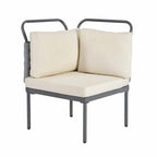 Ensemble de canapé d'angle moderne 5 pièces pour patio avec table en verre et coussins