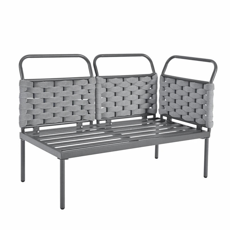 Ensemble de canapé d'angle moderne 5 pièces pour patio avec table en verre et coussins